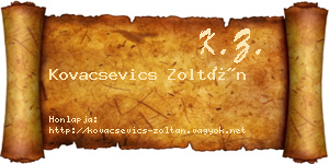 Kovacsevics Zoltán névjegykártya