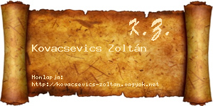 Kovacsevics Zoltán névjegykártya